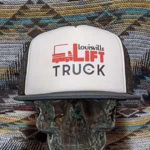90s Louisville Lift Truck BLK/WHT Foam Mesh Trucker Snapback. Cleaned